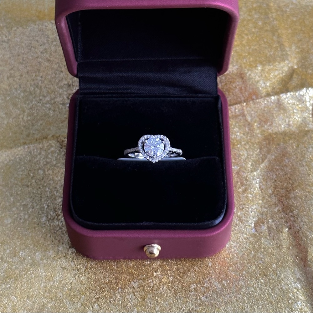 Halo Heart Cut Diamond 18k Engagement Ring